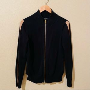 JONES NEW YORK Signature Black and Gold Sweater Cardigan/Jacket | Small